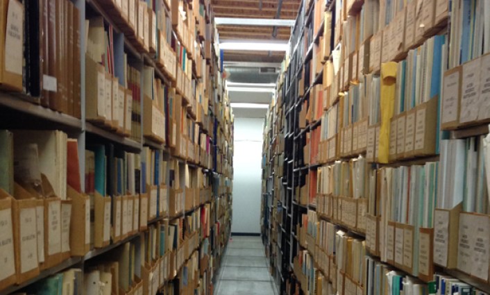 Photo of large collection of legal books to be digitized and preserved by LLMC